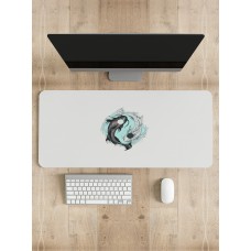 White Ying Yang Fish Mousepad